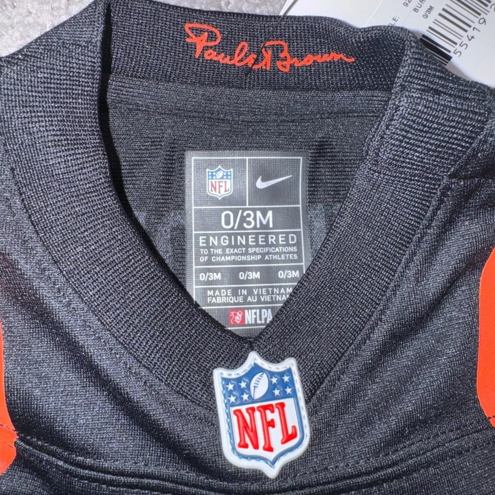 Joe Burrow Cincinnati Bengals Nike Jersey Romper Kids Black 0/3M NEW